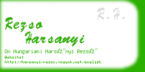 rezso harsanyi business card